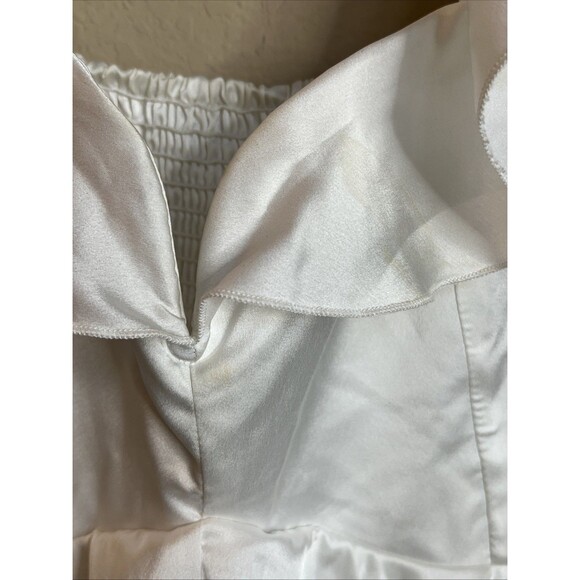 Show Me Your Mumu Reese Ruffle Midi Dress White Chiffon Size Large - Picture 8 of 10
